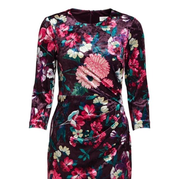 ELIZA J Long sleeved ruched plum plum Size 8 NEW - Picture 2 of 5